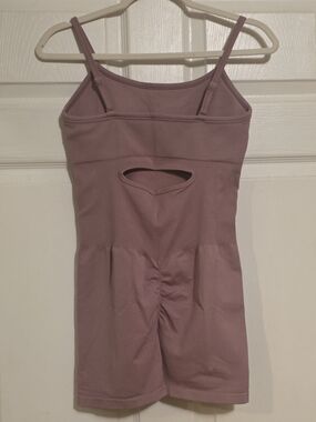 Mauve Cutout Strappy Women's Gym Or Yoga Romper Ask For Your Size